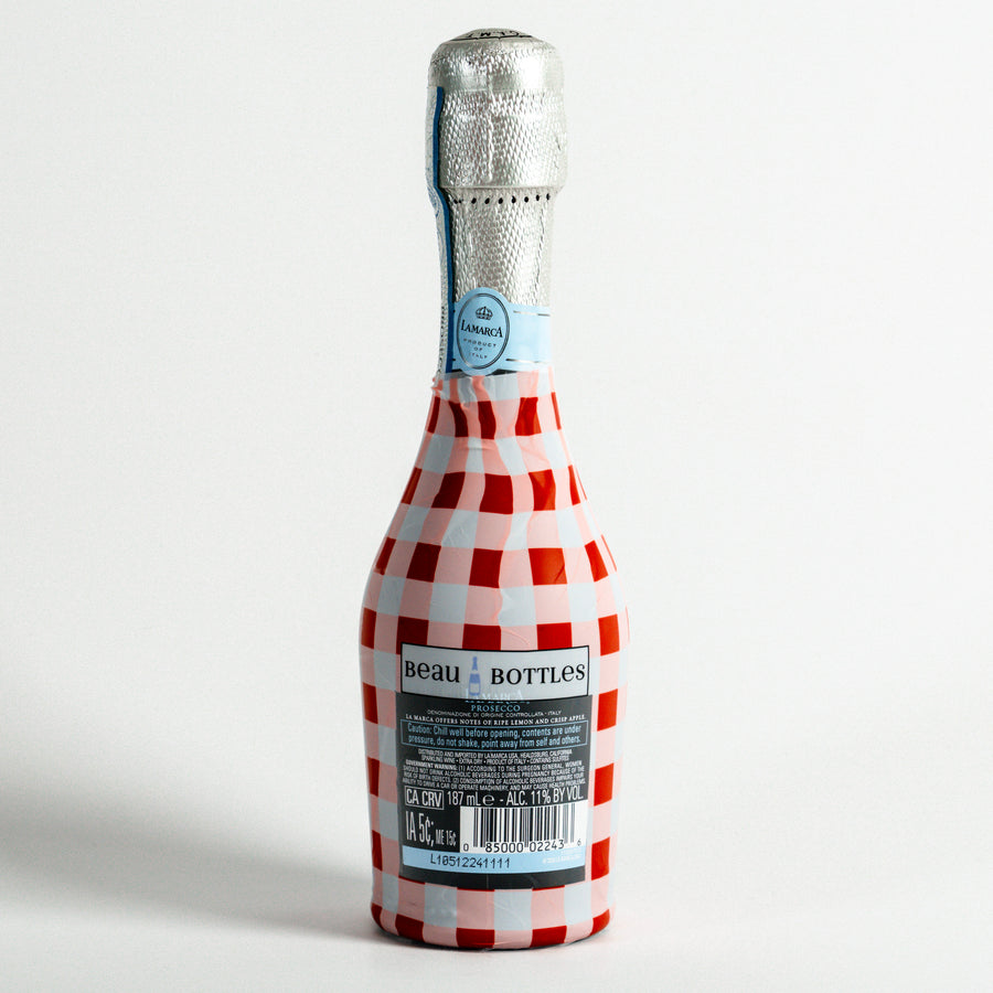 Beau Bottles Red and White Gingham - MINI La Marca Edition - Six Pack
