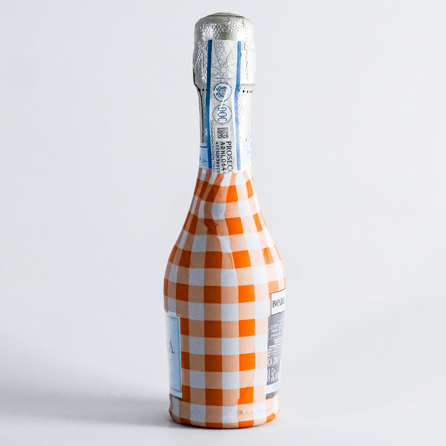 Beau Bottles Orange and White Gingham - MINI La Marca Edition - Six Pack