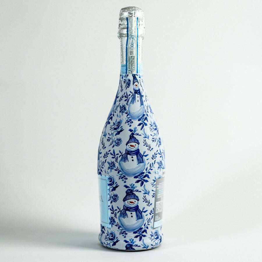 Beau Bottles Blue and White Snowman - La Marca Edition