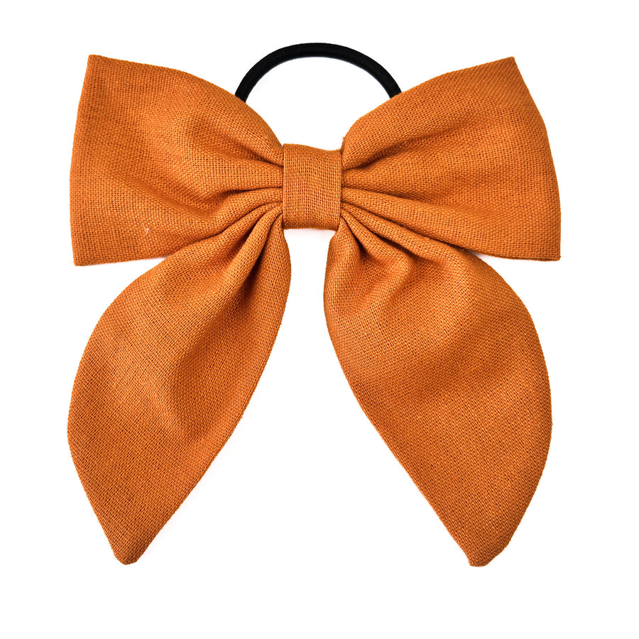 Beau Bottles Orange Linen Bottle Bow