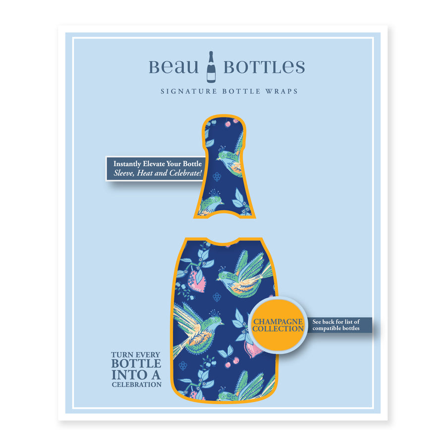Beau Bottles x Sheridan French Collection - Indigo Songbird - Made for Veuve