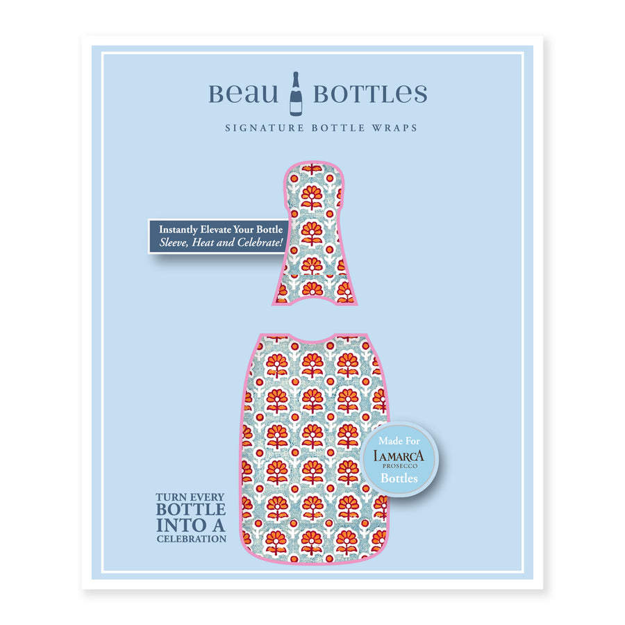 Beau Bottles Indian Blockprint Blue Flower - La Marca Edition