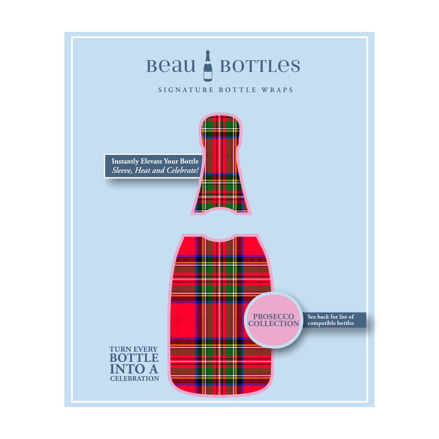Beau Bottles Red and Green Christmas Tartan - La Marca Edition