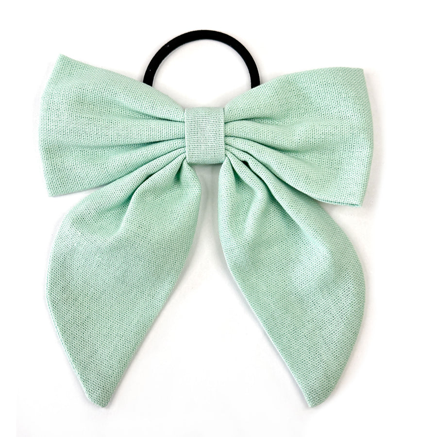Beau Bottles Mint Green Linen Bottle Bow