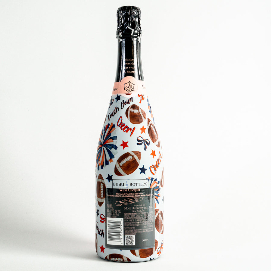 Beau Bottles Navy and Orange Game Day - Made for Veuve