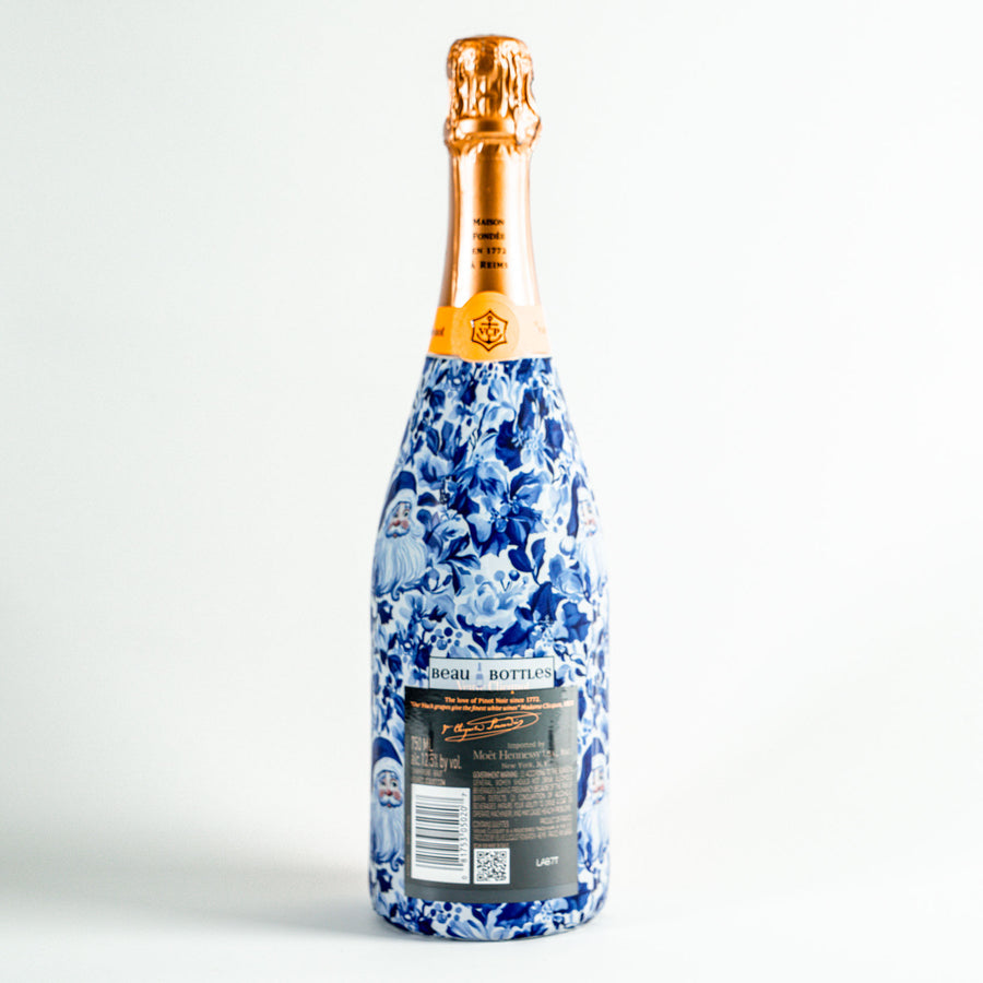 Beau Bottles Blue and White Santa - Made for Veuve