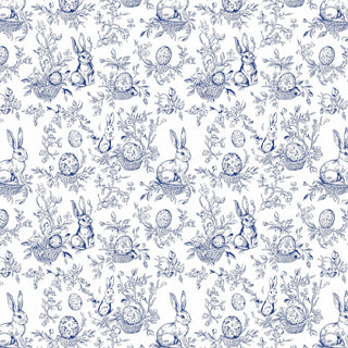 Blue Easter Bunny Toile
