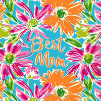 Thumbnail for Preppy Floral Best Mom Bottle Wrap on Champagne Bottle