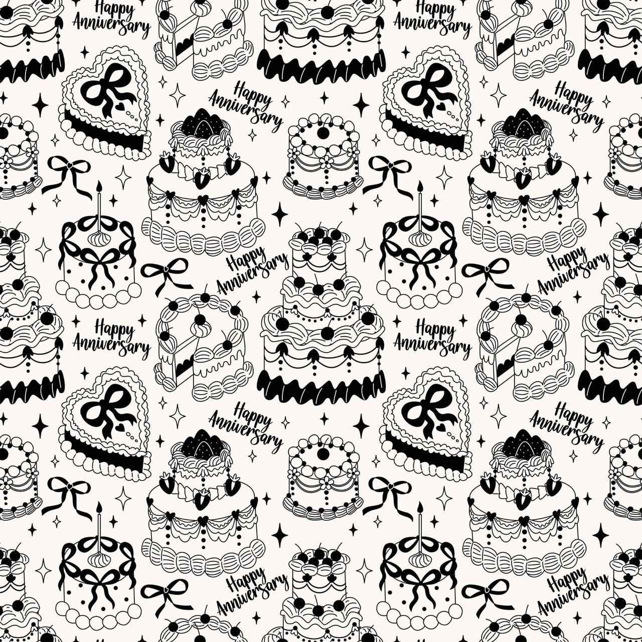 Black and White Anniversary Party Bottle Wrap on Champagne Bottle