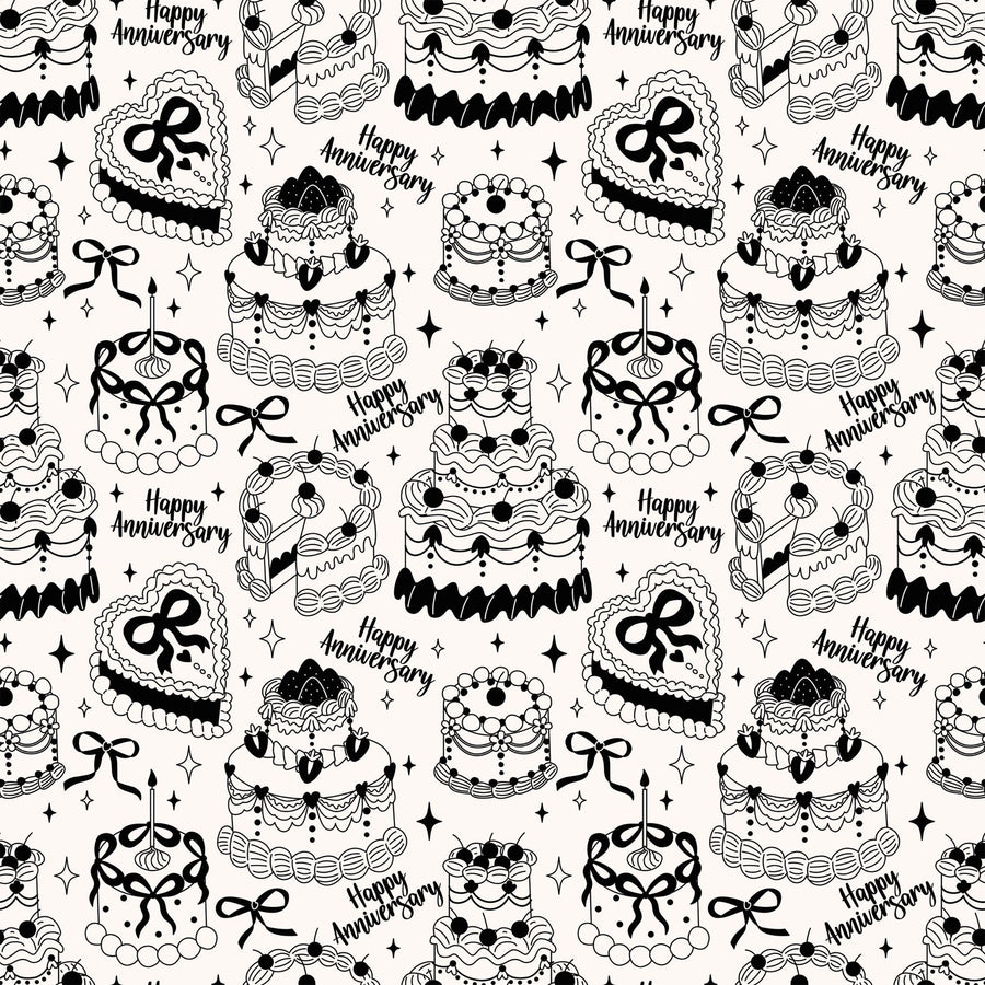 Black and White Anniversary Party Bottle Wrap on Champagne Bottle