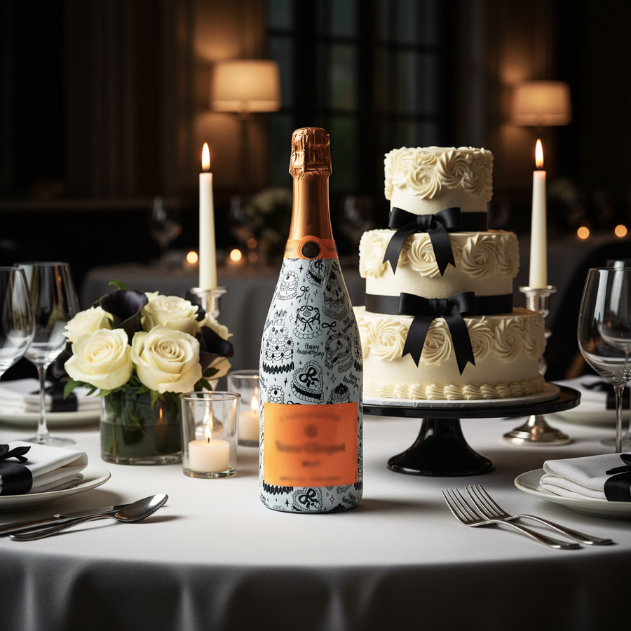 Beau Bottles Black and White Anniversary Party- Champagne Collection