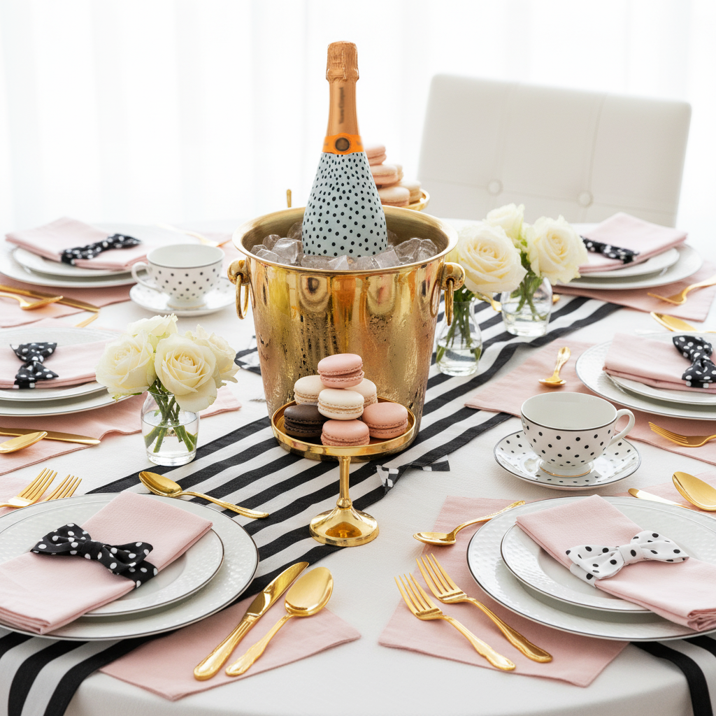 Black and White Dots – Champagne Collection Bottle Wrap on Champagne Bottle