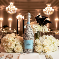 Thumbnail for Black and White Floral Bottle Wrap on La Marca Prosecco