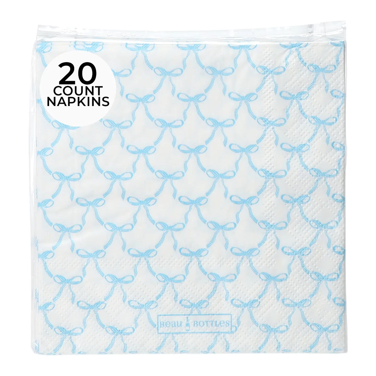 Blue Bow Cocktail Napkins cocktail napkins matching the bottle wrap design