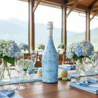 Thumbnail for Blue Bows and Blossoms Bottle Wrap on La Marca Prosecco