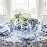 Thumbnail for Blue Easter Bunny Toile Mini Bottle Wrap Set on Mini La Marca Prosecco