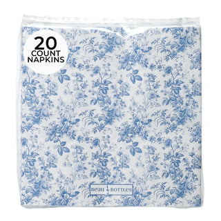 Beau Bottles Blue Floral Cocktail Napkins
