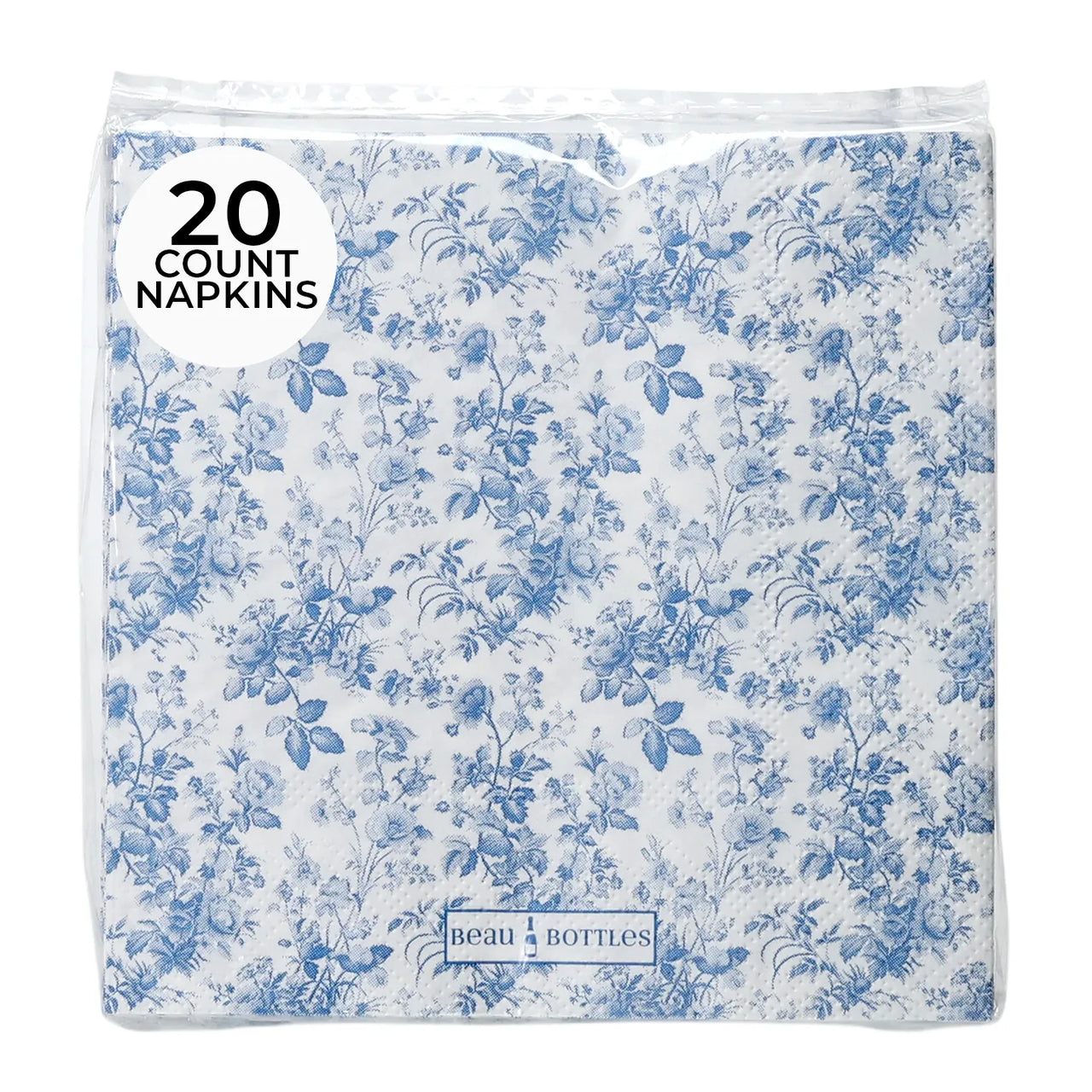 Blue Floral Cocktail Napkins cocktail napkins matching the bottle wrap design