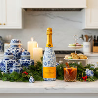 Thumbnail for Limited Edition Blue Ornaments Champagne Bottle Wrap