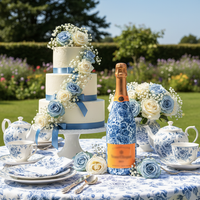 Thumbnail for Beau Bottles Blue Porcelain Roses- Champagne Collection