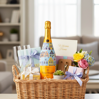 Thumbnail for Blue Row Houses Bottle Wrap on Champagne Bottle