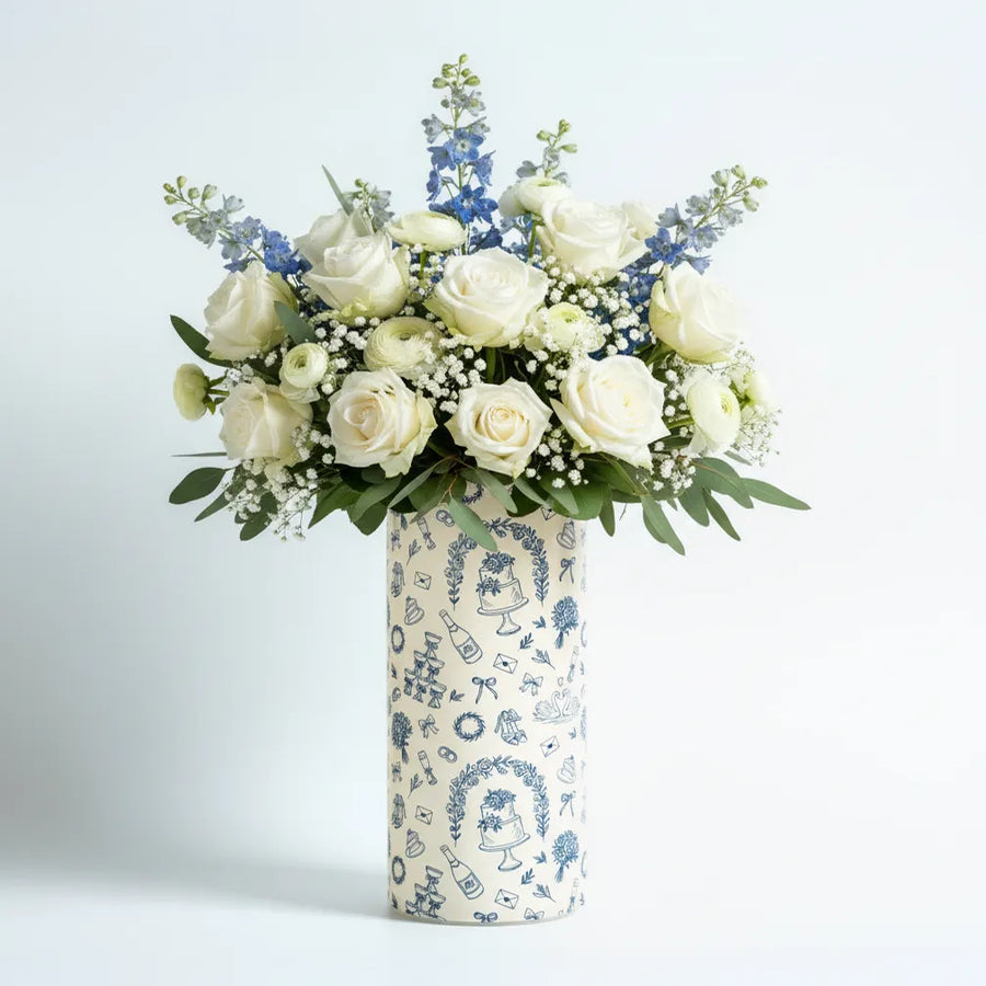 EVERVASE Wrap- Blue Wedding Toile