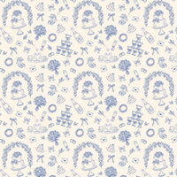 Thumbnail for Blue & Ivory WeddingToile Mini Bottle Wrap Set on Mini La Marca Prosecco
