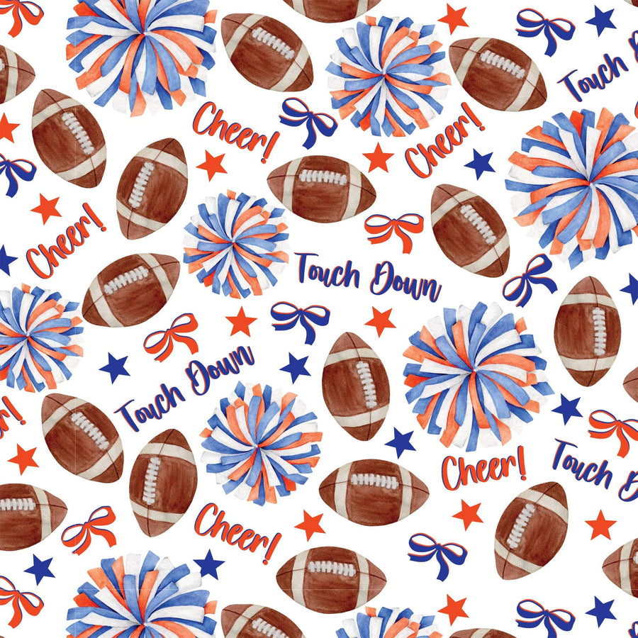 Blue and Orange Game Day Bottle Wrap on Champagne Bottle