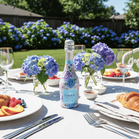 Thumbnail for Beau Bottles Blue and Blush Hydrangeas- MINI Prosecco Collection - Set of 6 (Wraps Only)