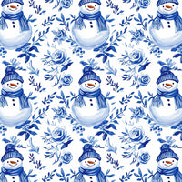 Thumbnail for Blue and White Snowman Bottle Wrap on Champagne Bottle