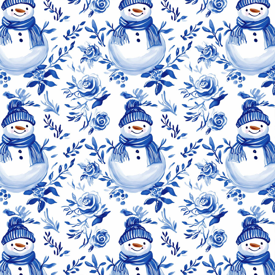 Beau Bottles Blue and White Snowman - Champagne Collection