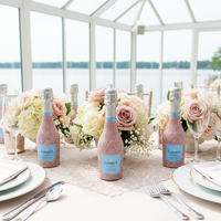 Thumbnail for Beau Bottles Blush Lace Florals - MINI Prosecco Collection - Set of 6 (Wraps Only)