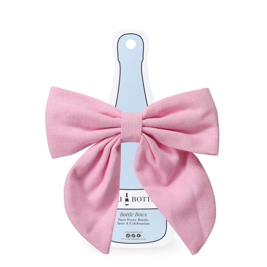 Blush Pink Linen Bottle Bow