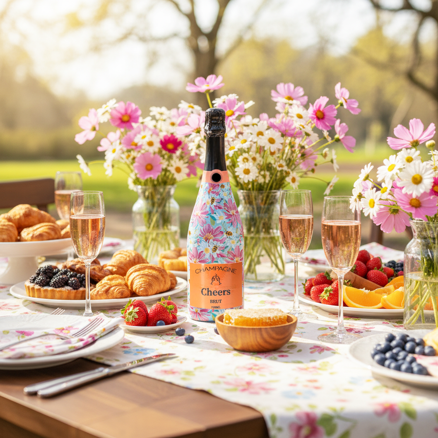 Busy Bee Garden Champagne Bottle Wrap
