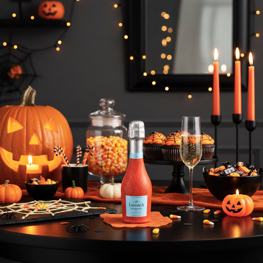 Candy Corn Web Mini Prosecco Wraps (6-Pack)