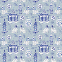 Thumbnail for Blue Chinoiserie Pagodas by Carrie Cantwell Prosecco Bottle Wrap