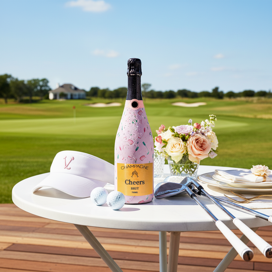 Clubs & Ribbons Champagne Bottle Wrap