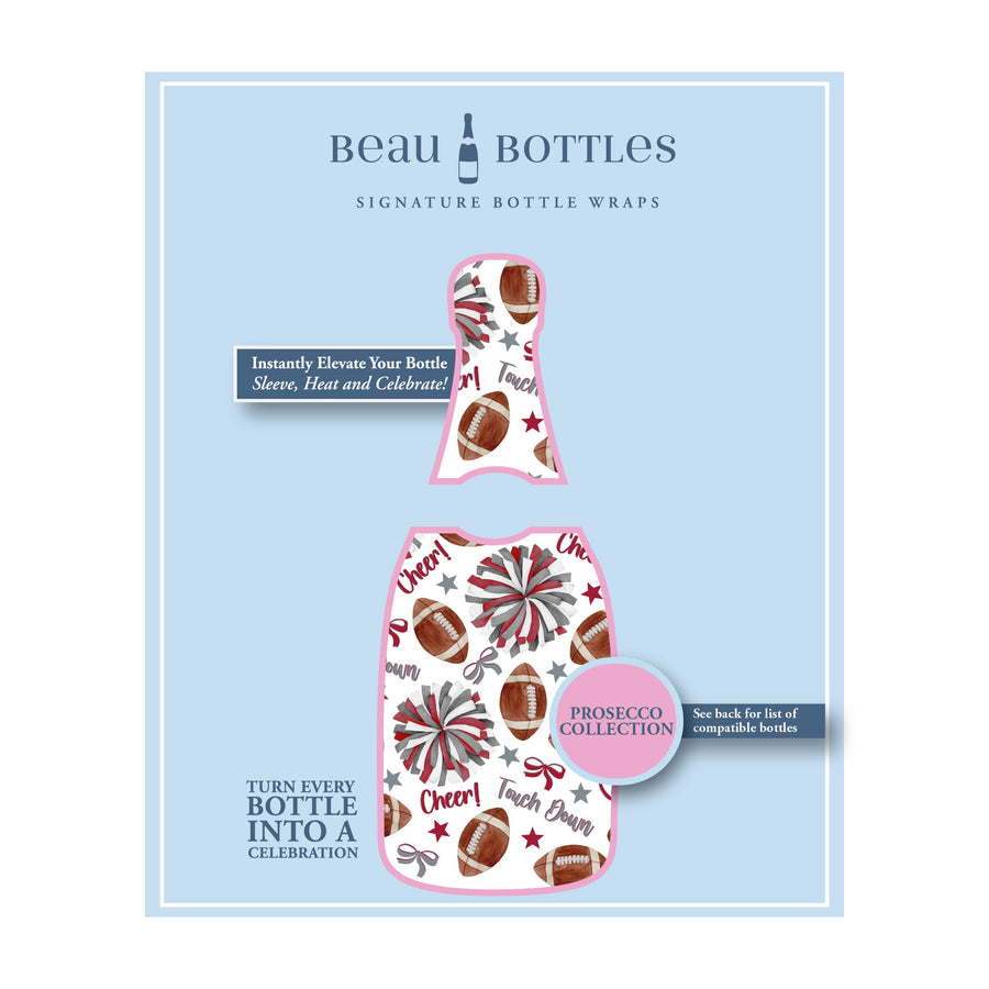 Beau Bottles Crimson and Grey Game Day - Prosecco Collection