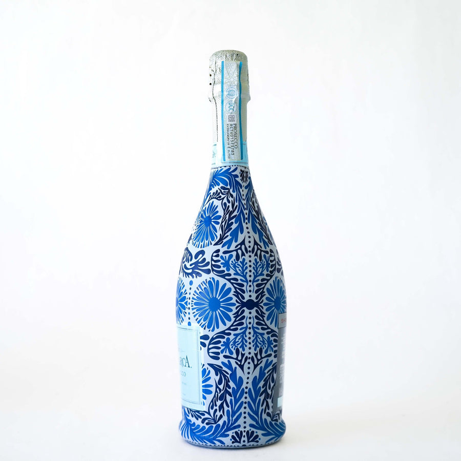 Sheridan French Collection - Navy Jardin Bottle Wrap on La Marca Prosecco