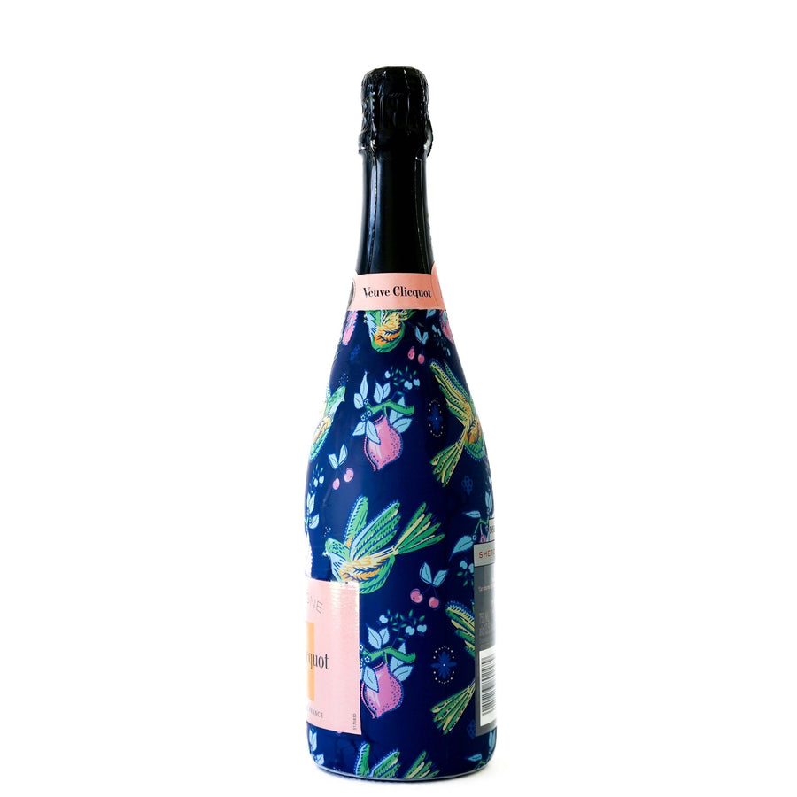 Sheridan French Collection -  Indigo Songbird Bottle Wrap on Champagne Bottle
