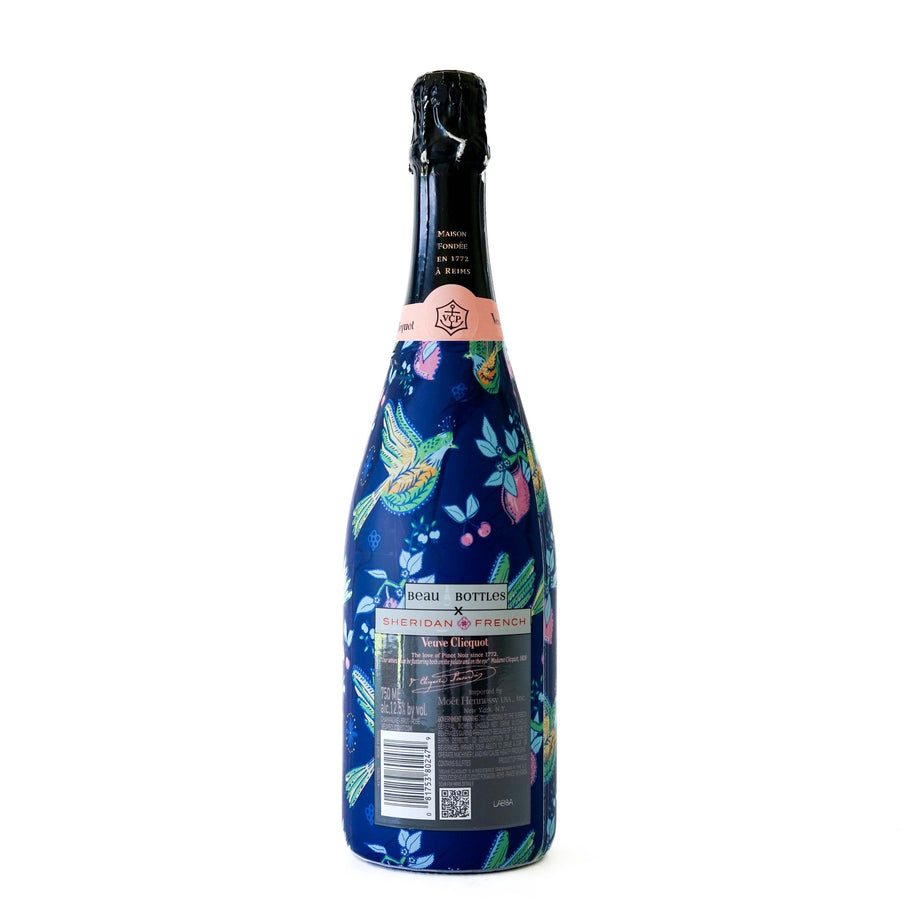 Sheridan French Collection -  Indigo Songbird Bottle Wrap on Champagne Bottle