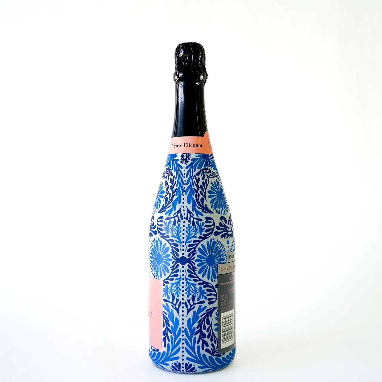 Sheridan French Collection - Navy Jardin Bottle Wrap on Champagne Bottle