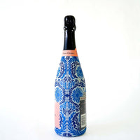 Thumbnail for Sheridan French Collection - Navy Jardin Bottle Wrap on Champagne Bottle