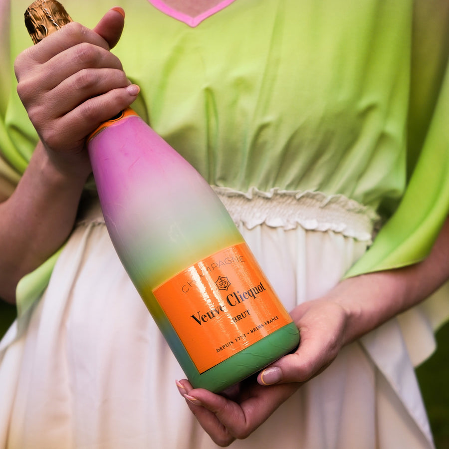 Sheridan French Collection - Bubblegum Ombre Bottle Wrap on Champagne Bottle