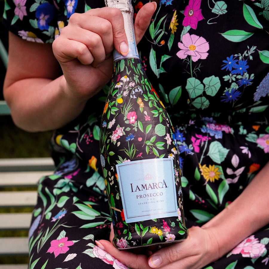 Sheridan French Collection - Onyx Wildflower Bottle Wrap on La Marca Prosecco