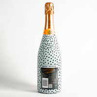 Thumbnail for Black and White Dots – Champagne Collection Bottle Wrap on Champagne Bottle