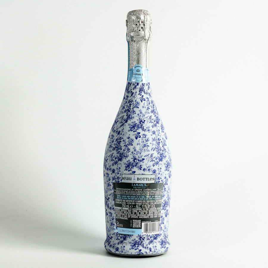 Beau Bottles Grandmillenial Blue Floral - Prosecco Collection