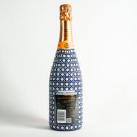 Thumbnail for Navy and White Cane – Champagne Collection Bottle Wrap on Champagne Bottle