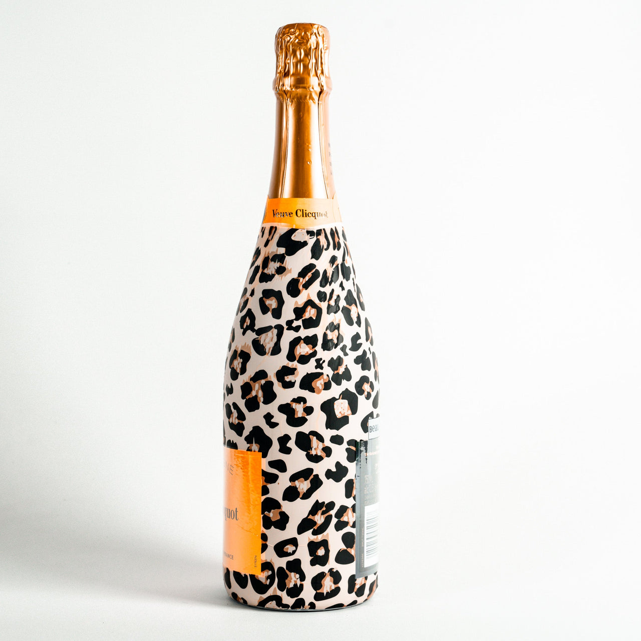 Tan Leopard Bottle Wrap on Champagne Bottle