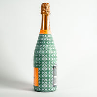 Thumbnail for Sage and White Cane – Champagne Collection Bottle Wrap on Champagne Bottle